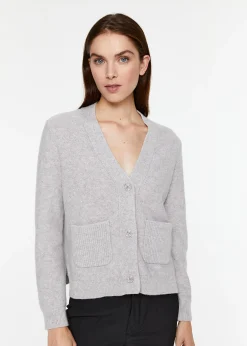Cardigan en cachemire gris pâle