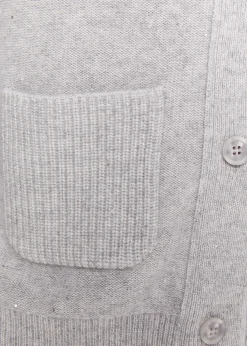 Cardigan en cachemire gris pâle