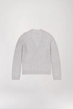Cardigan en cachemire gris pâle