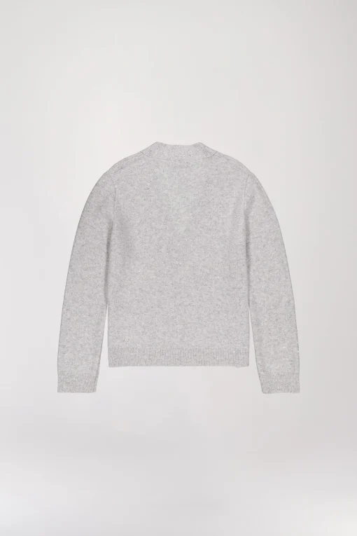 Cardigan en cachemire gris pâle