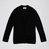 Cardigan long noir à décolleté en v