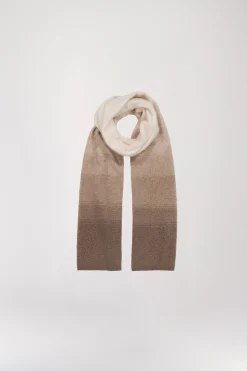 Écharpe cachemire tie and dye taupe moyen