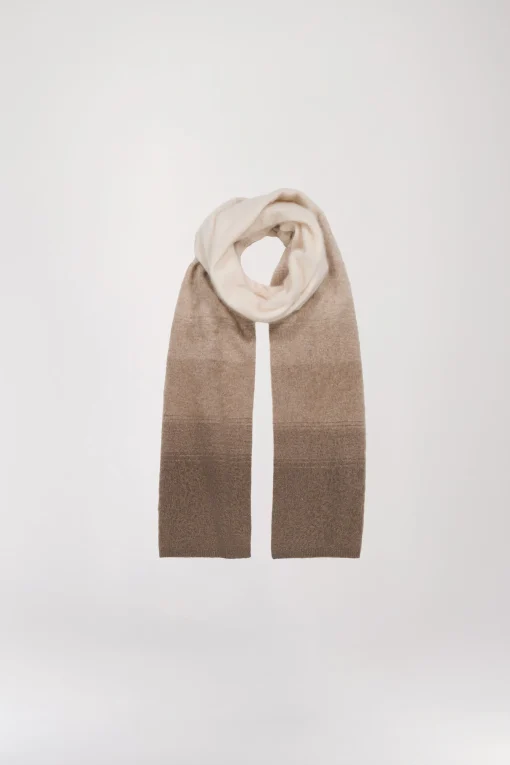 Écharpe cachemire tie and dye taupe moyen