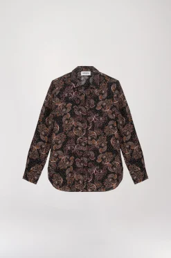 Chemise à imprimé fleuri et à pois ebene