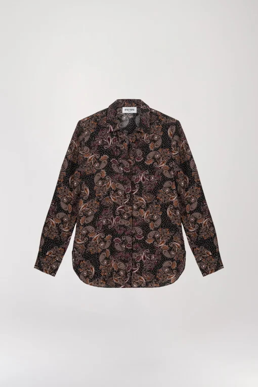 Chemise à imprimé fleuri et à pois ebene