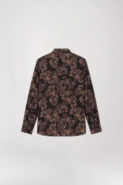 Chemise à imprimé fleuri et à pois ebene