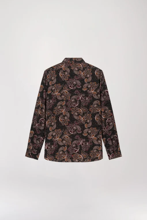 Chemise à imprimé fleuri et à pois ebene