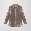 Chemise à sequins taupe moyen