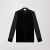 Chemise bi-matière en velours marine