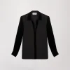 Chemise bi-matière noir