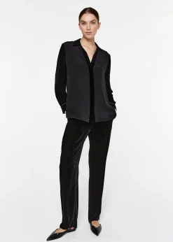 Chemise bi-matière noir