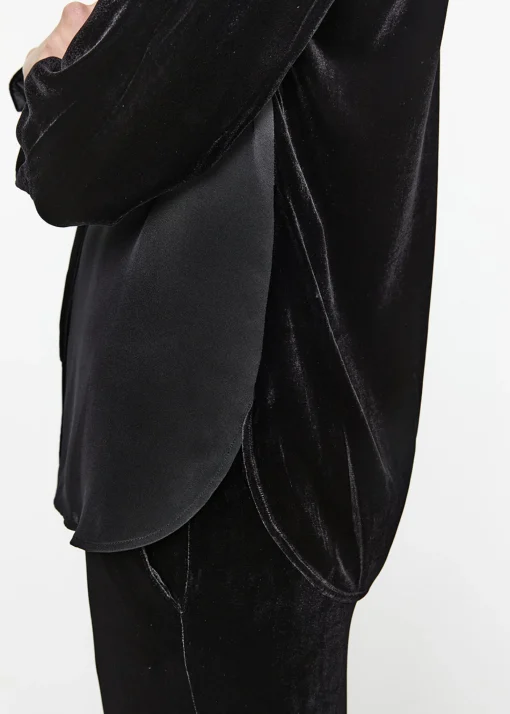 Chemise bi-matière noir