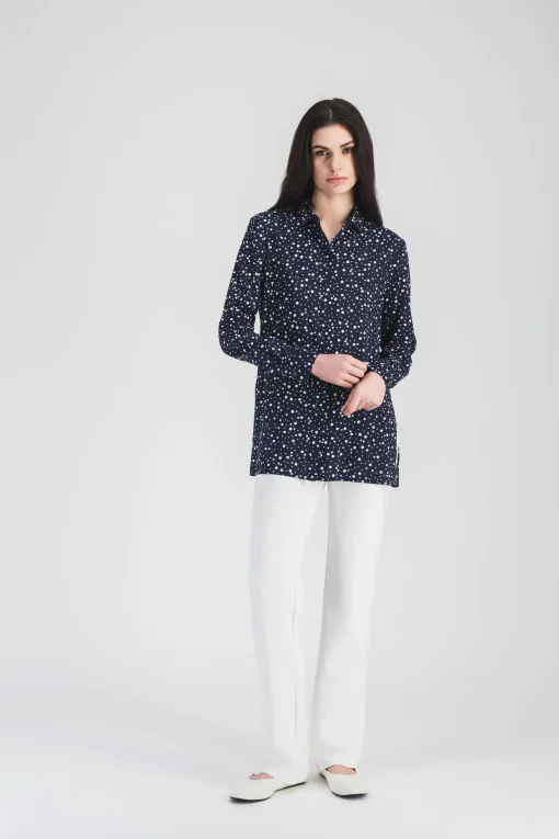 Chemise cintrée imprimé pois