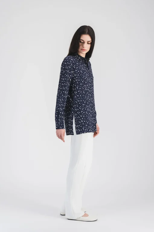 Chemise cintrée imprimé pois
