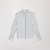 Chemise courte rayées marine