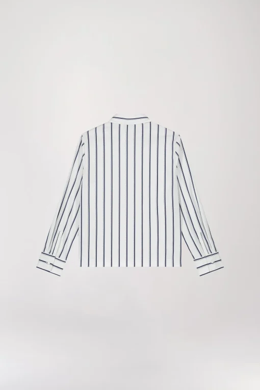 Chemise courte rayées marine