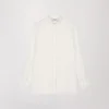 Chemise Droite Blanc Cassé à Broderie