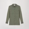Chemise en jersey et lin vert pale