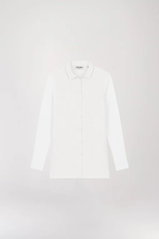 Chemise en jersey et lin blanc