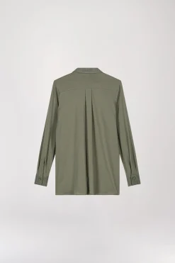Chemise en jersey et lin vert pale