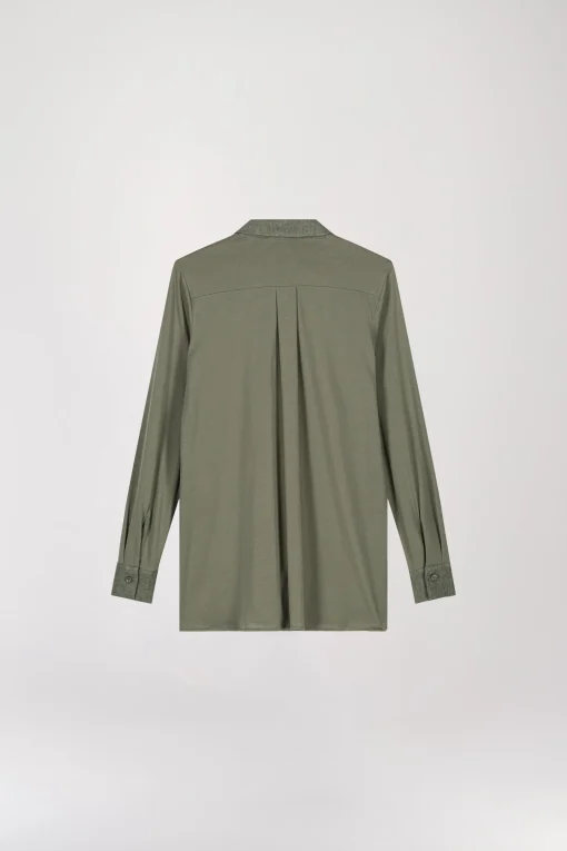 Chemise en jersey et lin vert pale