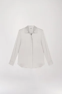 Chemise en satin de soie béton