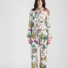 Chemise en satin imprimé floral