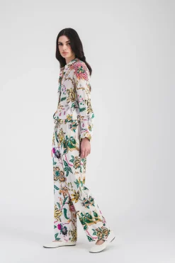 Chemise en satin imprimé floral