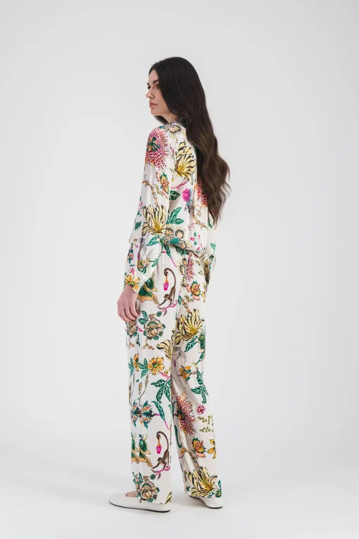 Chemise en satin imprimé floral