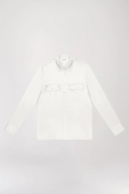Chemise en soie blanc cassé