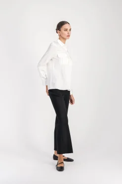Chemise en soie blanc cassé