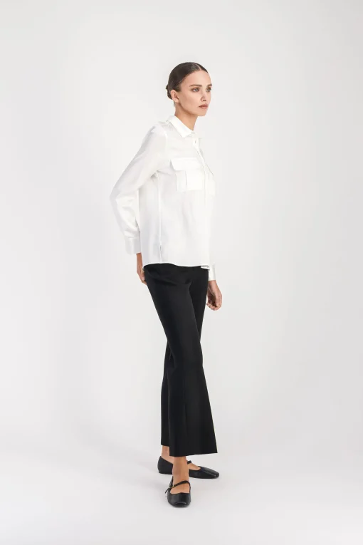 Chemise en soie blanc cassé