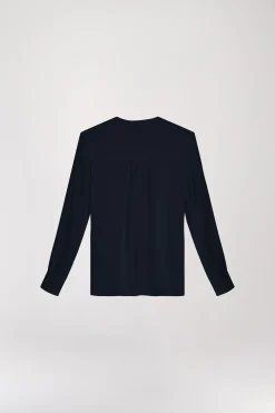 Chemise en soie col officier marine