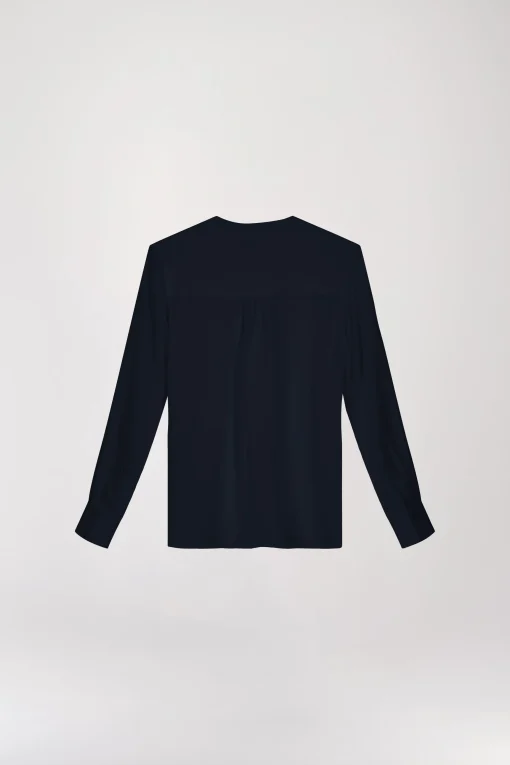 Chemise en soie col officier marine