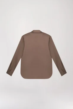 Chemise en soie taupe moyen