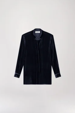 Chemise en velours marine