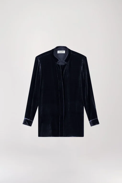 Chemise en velours marine