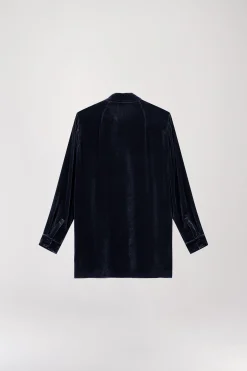 Chemise en velours marine