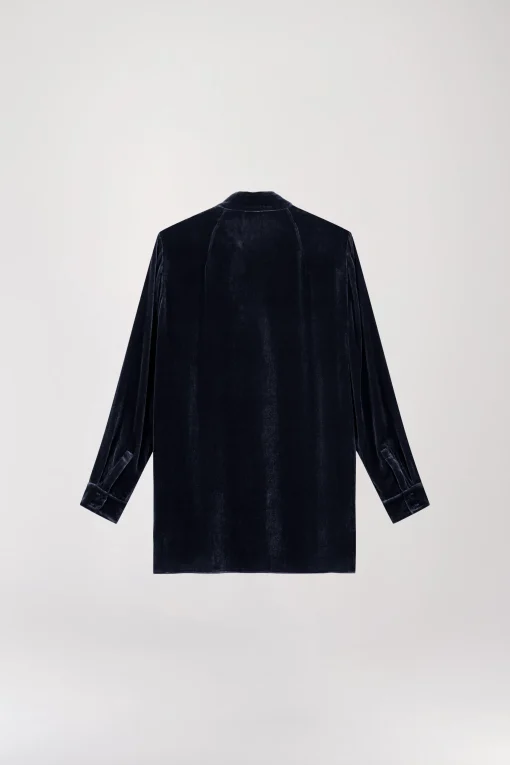Chemise en velours marine