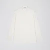Chemise fluide en soie blanc cassé avec col mao
