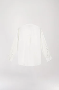 Chemise sans col blanc cassé