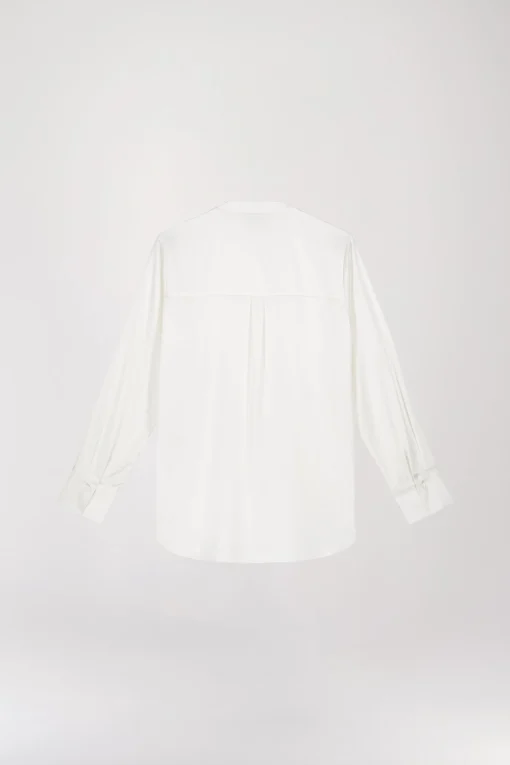 Chemise sans col blanc cassé