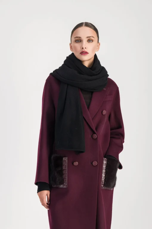 Echarpe en cachemire lurex noire