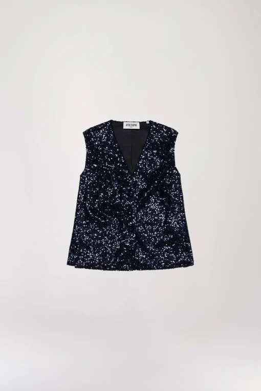 Gilet à sequins marine