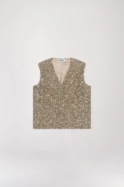 Gilet à sequins or
