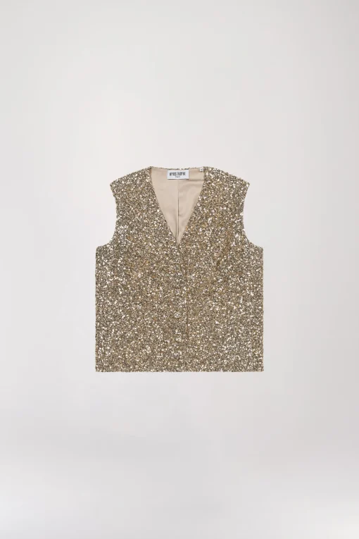 Gilet à sequins or