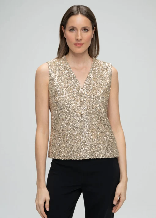 Gilet à sequins or