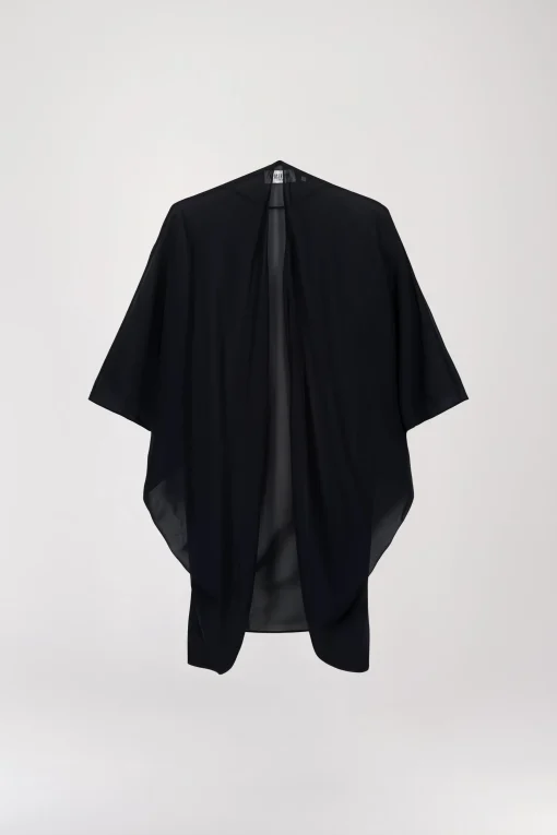Gilet chauve-souris en mousseline de soie marine