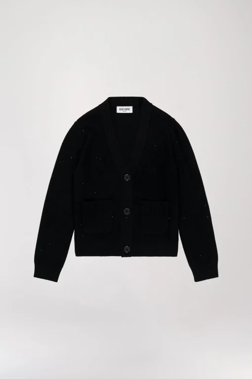 Gilet en cachemire lurex noir