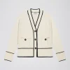 Gilet en coton en blanc cassé